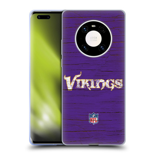 NFL Minnesota Vikings Logo Distressed Look Soft Gel Case for Huawei Mate 40 Pro 5G