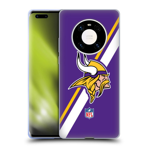 NFL Minnesota Vikings Logo Stripes Soft Gel Case for Huawei Mate 40 Pro 5G
