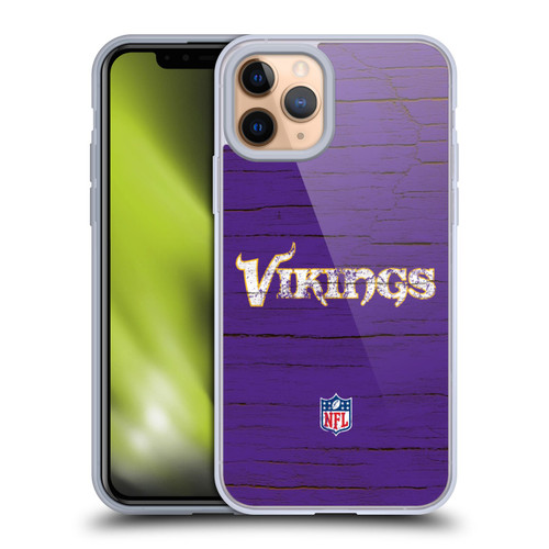 NFL Minnesota Vikings Logo Distressed Look Soft Gel Case for Apple iPhone 11 Pro