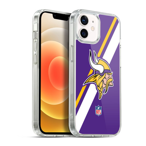 NFL Minnesota Vikings Logo Stripes Soft Gel Case for Apple iPhone 12 / iPhone 12 Pro & MagSafe