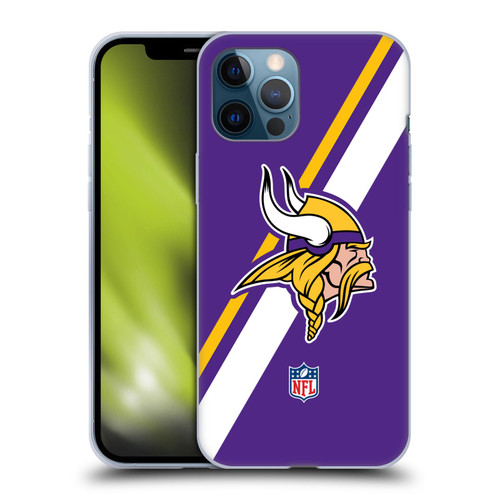 NFL Minnesota Vikings Logo Stripes Soft Gel Case for Apple iPhone 12 Pro Max