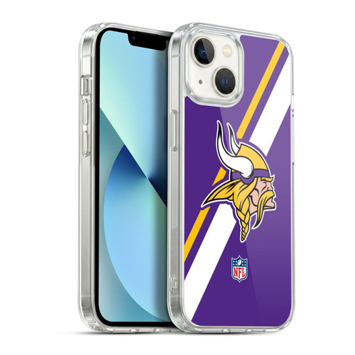 NFL Minnesota Vikings Logo Stripes Soft Gel Case for Apple iPhone 13