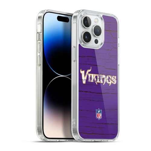 NFL Minnesota Vikings Logo Distressed Look Soft Gel Case for Apple iPhone 13 Pro Max