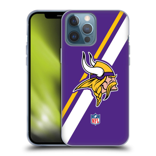 NFL Minnesota Vikings Logo Stripes Soft Gel Case for Apple iPhone 13 Pro Max