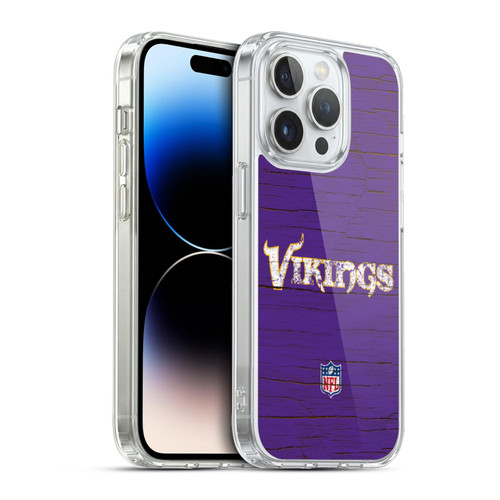 NFL Minnesota Vikings Logo Distressed Look Soft Gel Case for Apple iPhone 13 Pro
