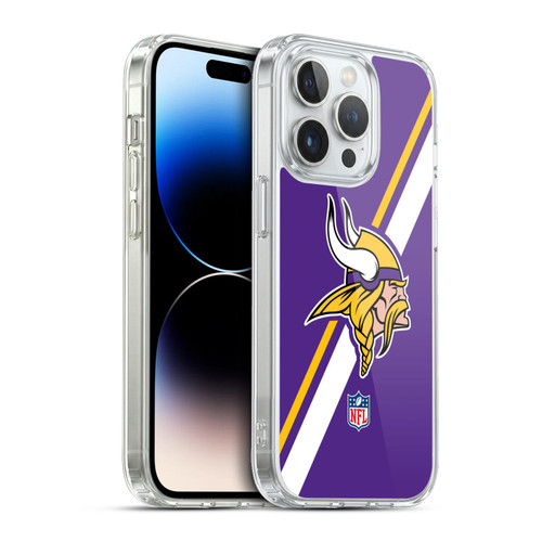 NFL Minnesota Vikings Logo Stripes Soft Gel Case for Apple iPhone 13 Pro