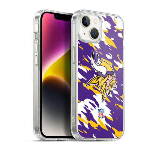 NFL Minnesota Vikings Logo Camou Soft Gel Case for Apple iPhone 14 Plus