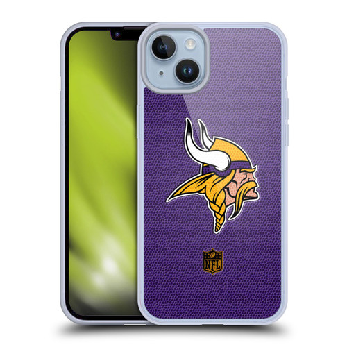 NFL Minnesota Vikings Logo Football Soft Gel Case for Apple iPhone 14 Plus