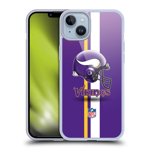 NFL Minnesota Vikings Logo Helmet Soft Gel Case for Apple iPhone 14 Plus