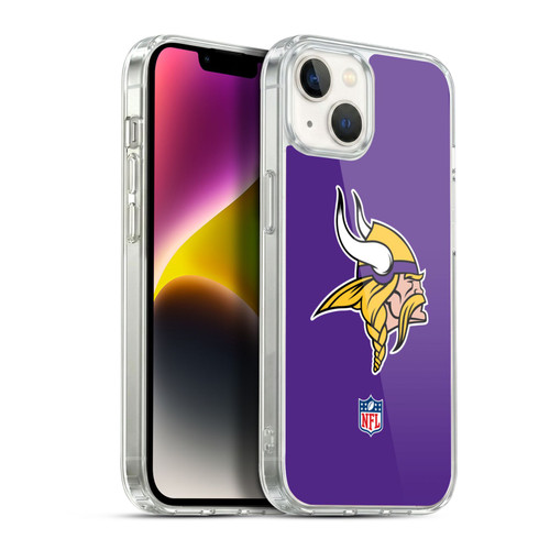 NFL Minnesota Vikings Logo Plain Soft Gel Case for Apple iPhone 14 Plus