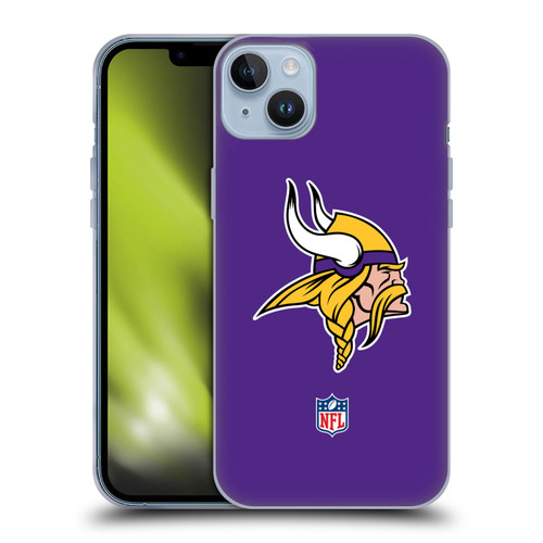 NFL Minnesota Vikings Logo Plain Soft Gel Case for Apple iPhone 14 Plus