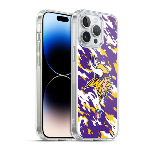 NFL Minnesota Vikings Logo Camou Soft Gel Case for Apple iPhone 14 Pro Max