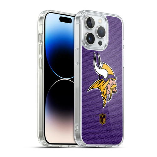 NFL Minnesota Vikings Logo Football Soft Gel Case for Apple iPhone 14 Pro Max
