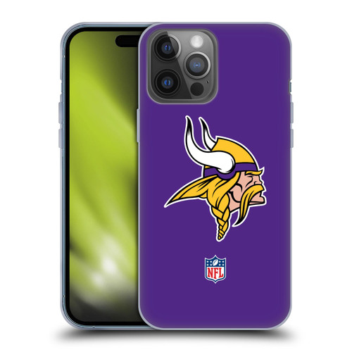 NFL Minnesota Vikings Logo Plain Soft Gel Case for Apple iPhone 14 Pro Max