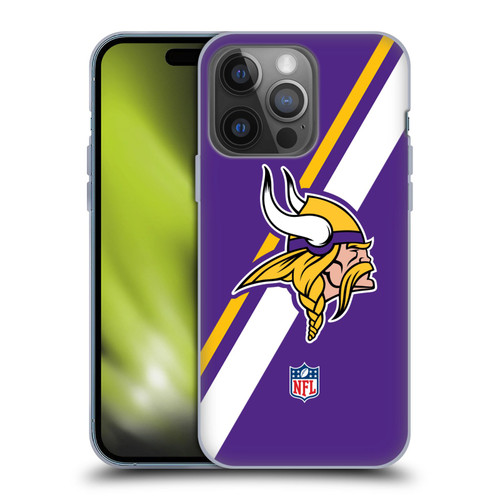 NFL Minnesota Vikings Logo Stripes Soft Gel Case for Apple iPhone 14 Pro