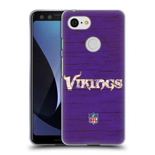 NFL Minnesota Vikings Logo Distressed Look Soft Gel Case for Google Pixel 3