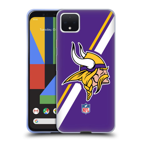 NFL Minnesota Vikings Logo Stripes Soft Gel Case for Google Pixel 4 XL