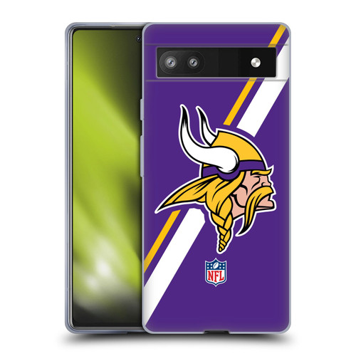 NFL Minnesota Vikings Logo Stripes Soft Gel Case for Google Pixel 6a