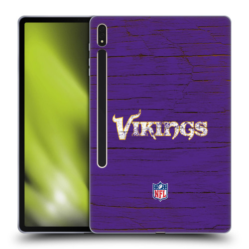 NFL Minnesota Vikings Logo Distressed Look Soft Gel Case for Samsung Galaxy Tab S8 Plus