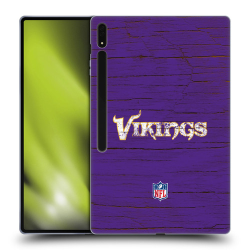 NFL Minnesota Vikings Logo Distressed Look Soft Gel Case for Samsung Galaxy Tab S8 Ultra