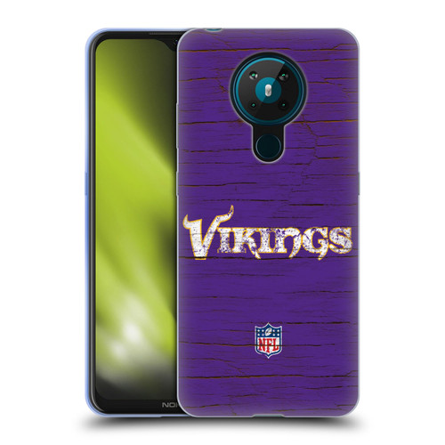 NFL Minnesota Vikings Logo Distressed Look Soft Gel Case for Nokia 5.3