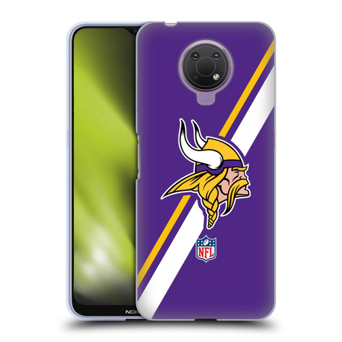 NFL Minnesota Vikings Logo Stripes Soft Gel Case for Nokia G10