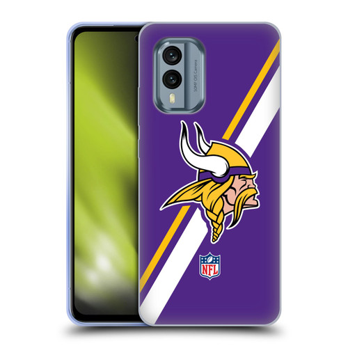 NFL Minnesota Vikings Logo Stripes Soft Gel Case for Nokia X30