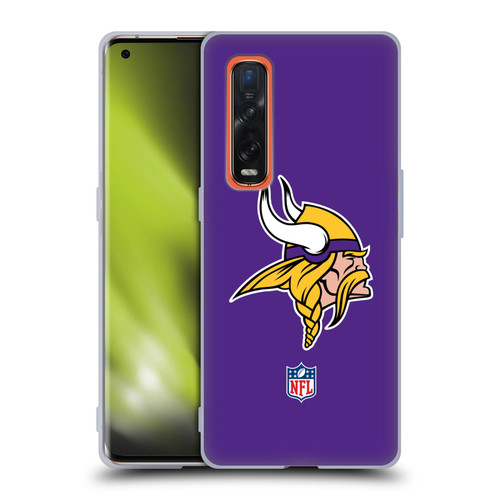 NFL Minnesota Vikings Logo Plain Soft Gel Case for OPPO Find X2 Pro 5G