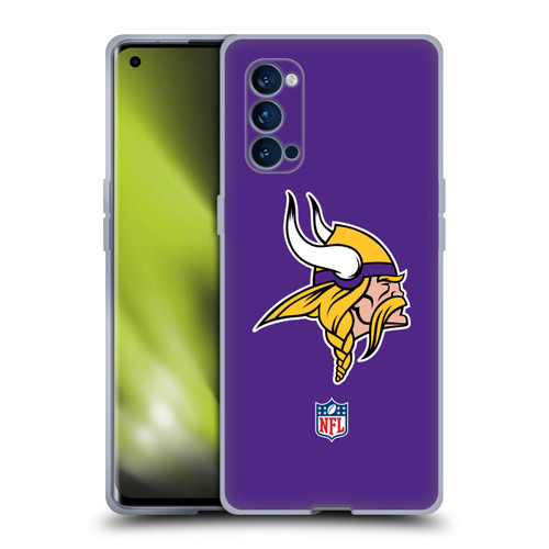 NFL Minnesota Vikings Logo Plain Soft Gel Case for OPPO Reno 4 Pro 5G