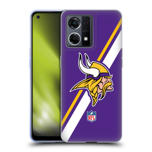 NFL Minnesota Vikings Logo Stripes Soft Gel Case for OPPO Reno8 4G