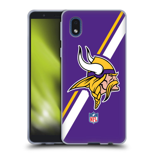 NFL Minnesota Vikings Logo Stripes Soft Gel Case for Samsung Galaxy A01 Core (2020)