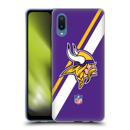 NFL Minnesota Vikings Logo Stripes Soft Gel Case for Samsung Galaxy A02/M02 (2021)