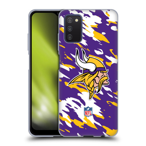 NFL Minnesota Vikings Logo Camou Soft Gel Case for Samsung Galaxy A03s (2021)