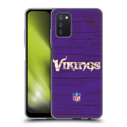 NFL Minnesota Vikings Logo Distressed Look Soft Gel Case for Samsung Galaxy A03s (2021)