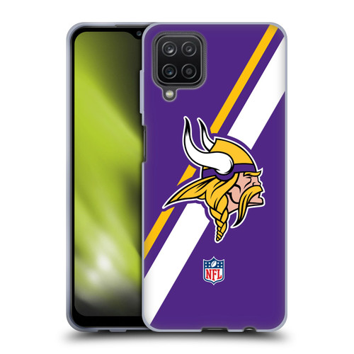 NFL Minnesota Vikings Logo Stripes Soft Gel Case for Samsung Galaxy A12 (2020)