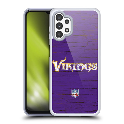NFL Minnesota Vikings Logo Distressed Look Soft Gel Case for Samsung Galaxy A13 (2022)