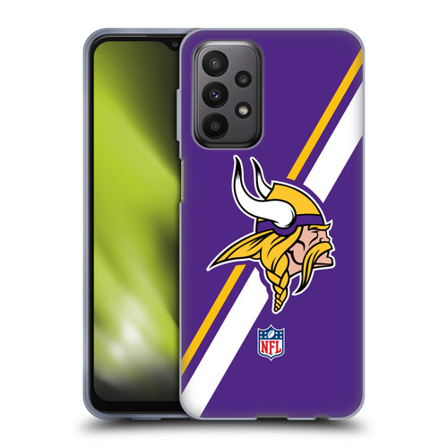 NFL Minnesota Vikings Logo Stripes Soft Gel Case for Samsung Galaxy A23 / 5G (2022)