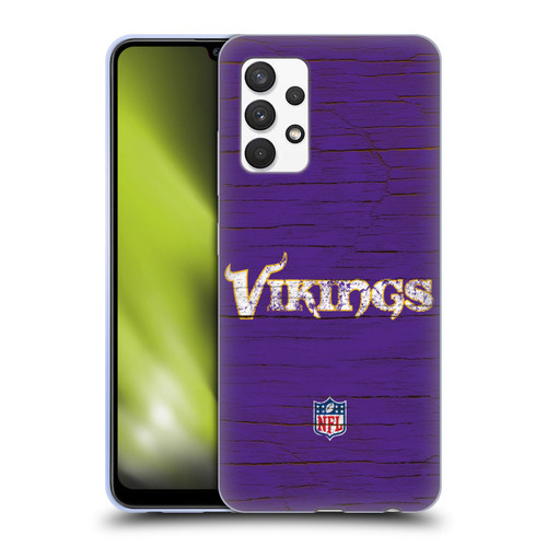 NFL Minnesota Vikings Logo Distressed Look Soft Gel Case for Samsung Galaxy A32 (2021)