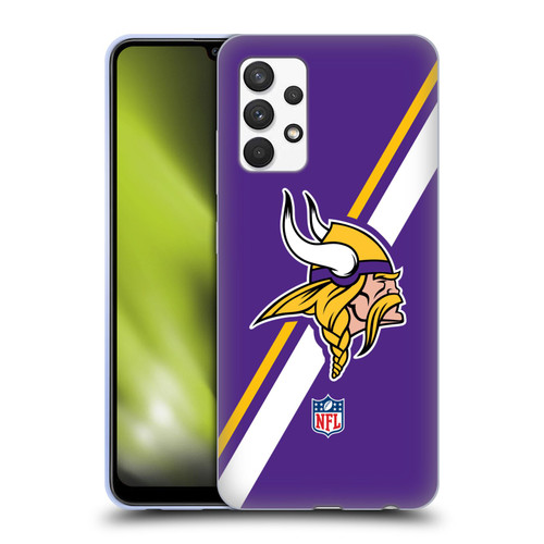 NFL Minnesota Vikings Logo Stripes Soft Gel Case for Samsung Galaxy A32 (2021)