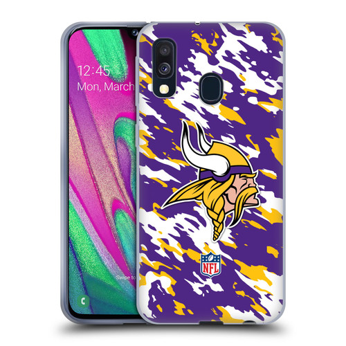 NFL Minnesota Vikings Logo Camou Soft Gel Case for Samsung Galaxy A40 (2019)