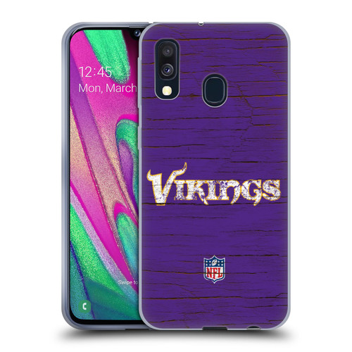 NFL Minnesota Vikings Logo Distressed Look Soft Gel Case for Samsung Galaxy A40 (2019)