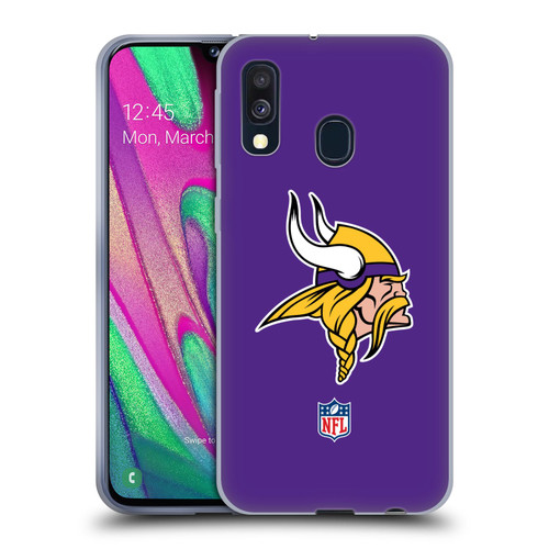 NFL Minnesota Vikings Logo Plain Soft Gel Case for Samsung Galaxy A40 (2019)