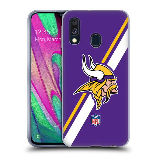 NFL Minnesota Vikings Logo Stripes Soft Gel Case for Samsung Galaxy A40 (2019)