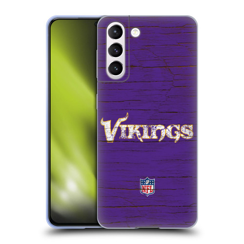 NFL Minnesota Vikings Logo Distressed Look Soft Gel Case for Samsung Galaxy S21 5G