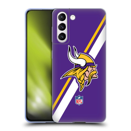 NFL Minnesota Vikings Logo Stripes Soft Gel Case for Samsung Galaxy S21 5G