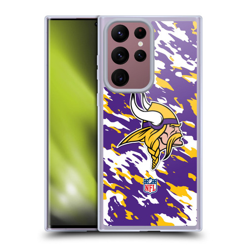 NFL Minnesota Vikings Logo Camou Soft Gel Case for Samsung Galaxy S22 Ultra 5G