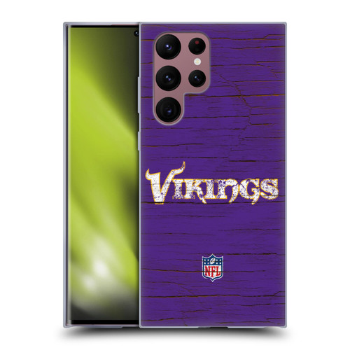 NFL Minnesota Vikings Logo Distressed Look Soft Gel Case for Samsung Galaxy S22 Ultra 5G