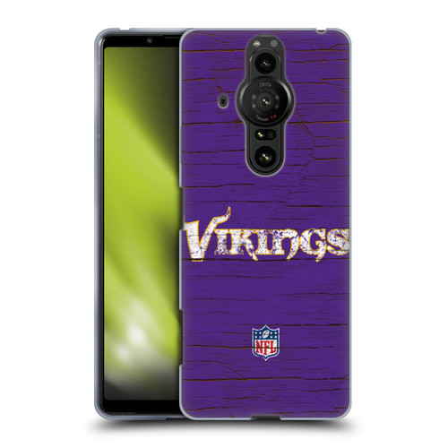 NFL Minnesota Vikings Logo Distressed Look Soft Gel Case for Sony Xperia Pro-I