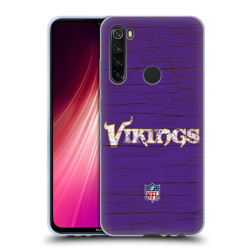 NFL Minnesota Vikings Logo Distressed Look Soft Gel Case for Xiaomi Redmi Note 8T