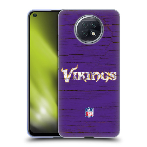 NFL Minnesota Vikings Logo Distressed Look Soft Gel Case for Xiaomi Redmi Note 9T 5G